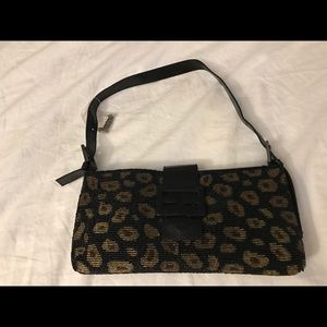 Black and brown beaded shoulder bag